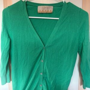 Green Cotton Cardigan